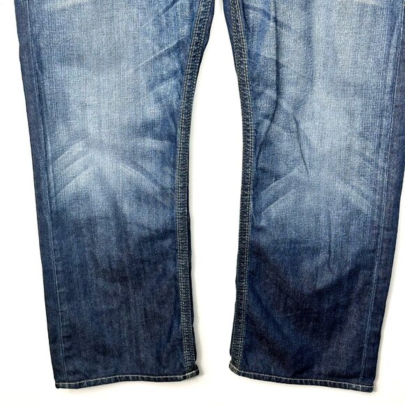 True Religion Mens Jeans Straight QT Green Combo Chestnut Path Denim Size 38x28 - Picture 4 of 16